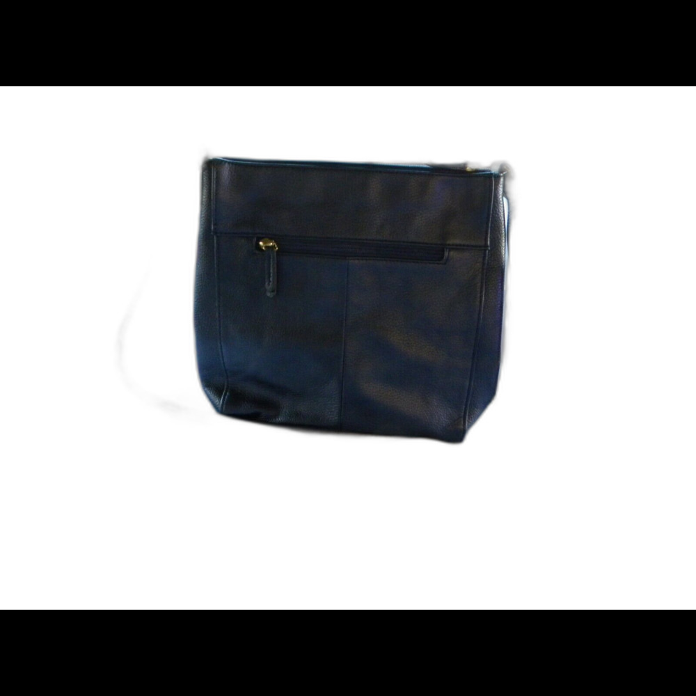 Tignanello Black Crossbody Bag Buckle snap pocket in the front, w/RFID card